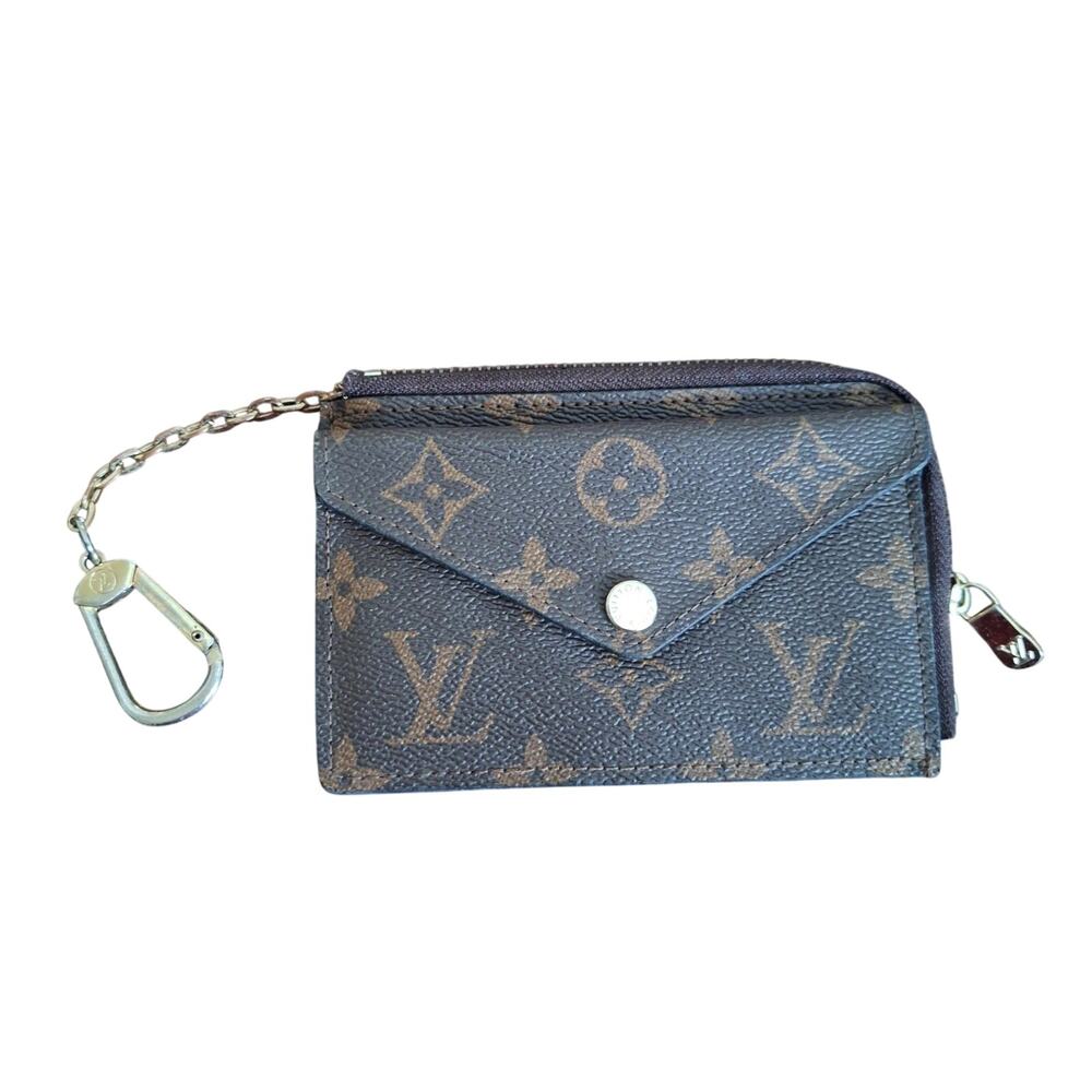 Authentic Louis Vuitton Taiga Leather & Monogram Canvas Pochette Cles Key Pouch